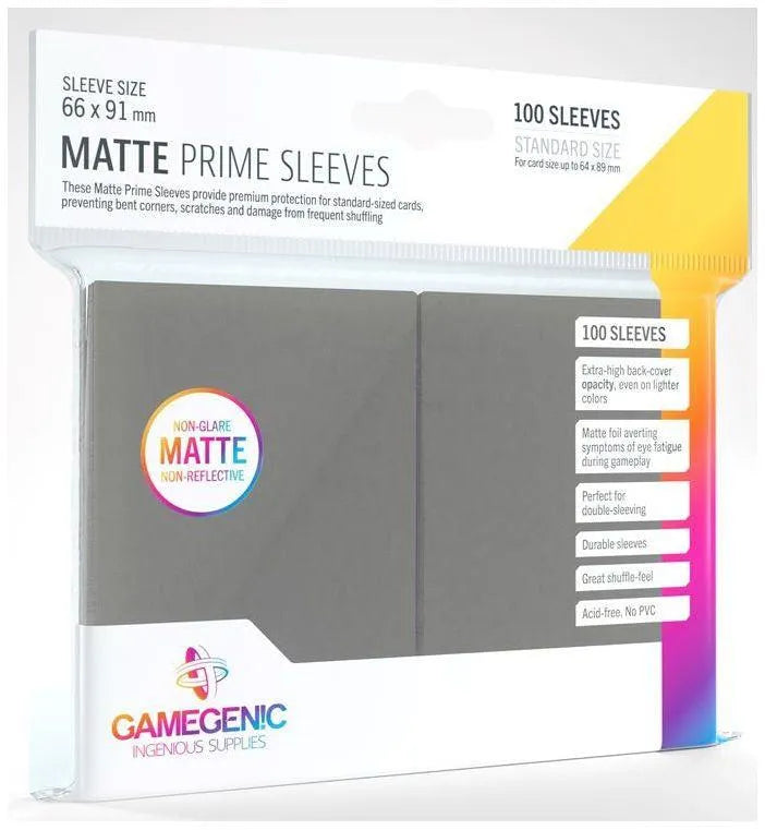 VR-78611 Gamegenic Matte Prime Card Sleeves Dark Gray (66mm x 91mm) (100 Sleeves Per Pack) - Gamegenic - Titan Pop Culture