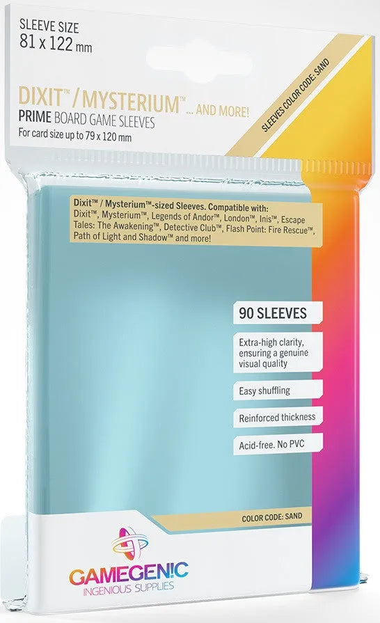 Gamegenic Prime Board Game Sleeves - Size Code SAND - Dixit/Mysterium (81mm x 122mm) (90 Sleeves Per Pack)