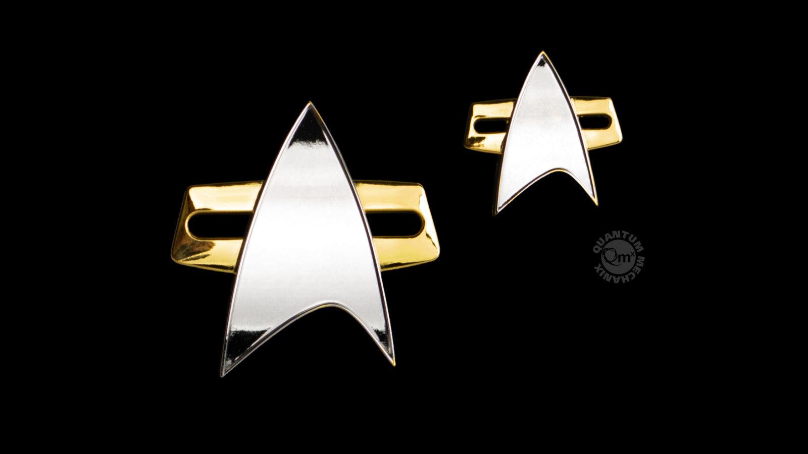 VR-86538 Star Trek Voyager Communicator Badge and Pin Set - Quantum Mechanix - Titan Pop Culture