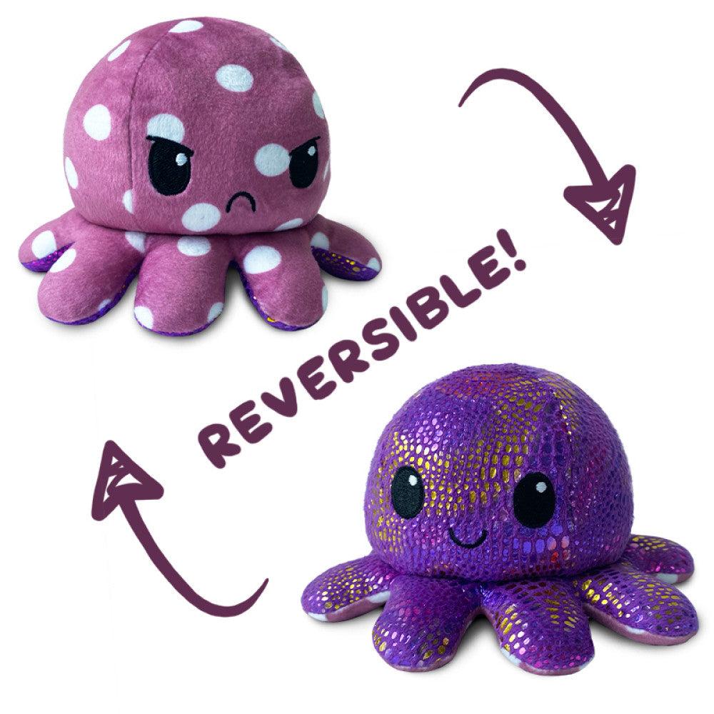 VR-93599 Reversible Plushie - Octopus Polka Dot/Shimmer - Tee Turtle - Titan Pop Culture