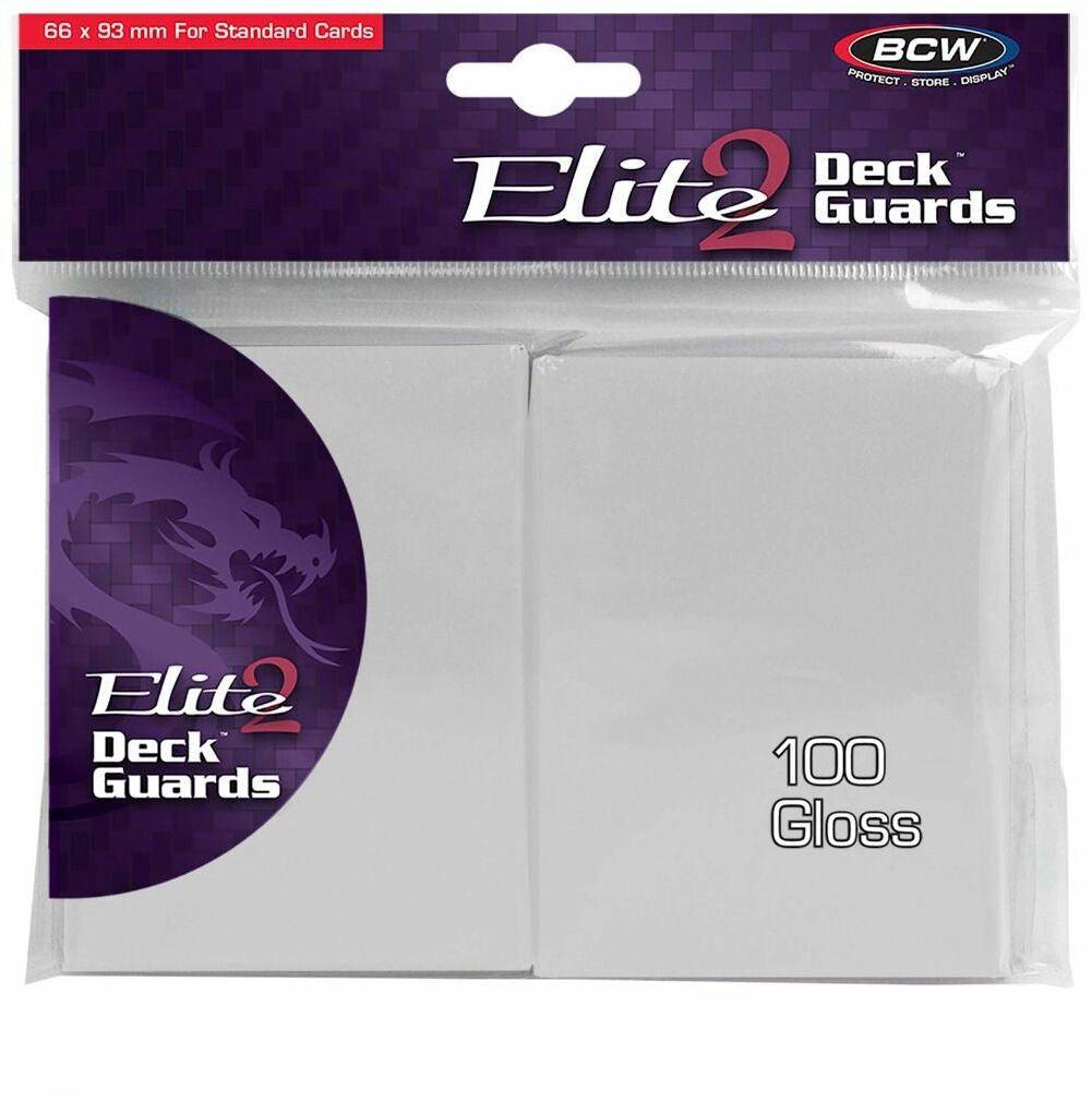 VR-99243 BCW Deck Protectors Standard Elite2 Glossy White (66mm x 93mm) (100 Sleeves Per Pack) - BCW - Titan Pop Culture