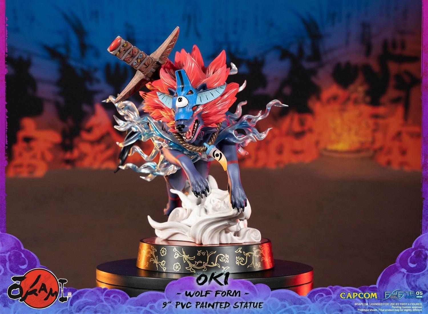 F4FOKAOWST Okami - Oki (Wolf Form) 9" PVC Statue - First 4 Figures - Titan Pop Culture
