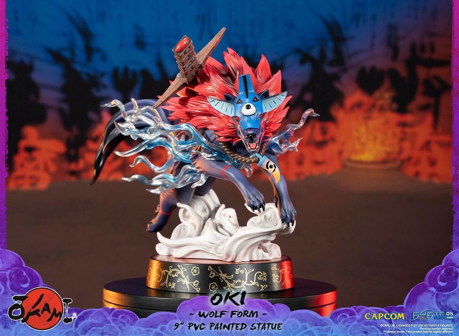 F4FOKAOWST Okami - Oki (Wolf Form) 9" PVC Statue - First 4 Figures - Titan Pop Culture