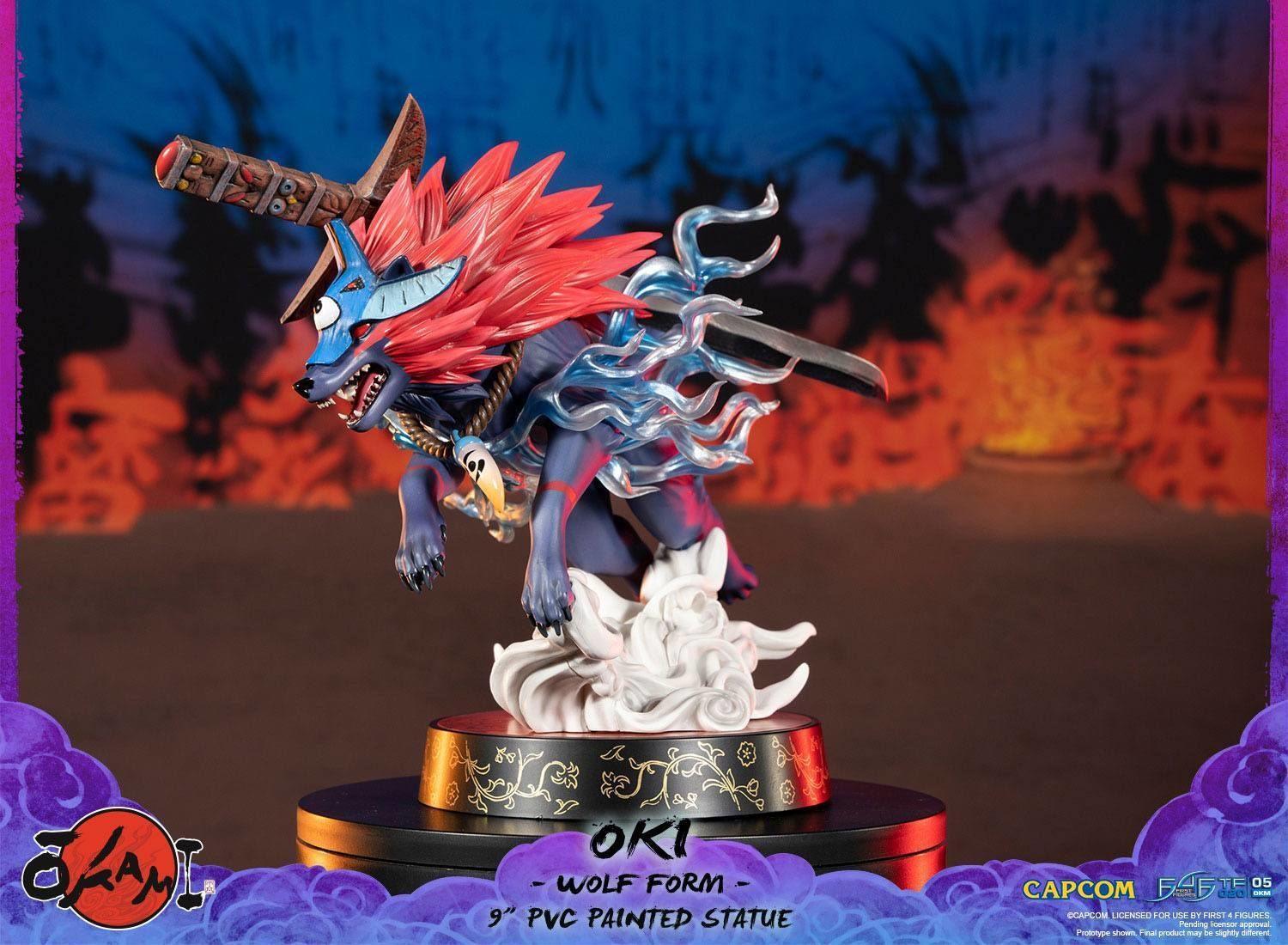 F4FOKAOWST Okami - Oki (Wolf Form) 9" PVC Statue - First 4 Figures - Titan Pop Culture