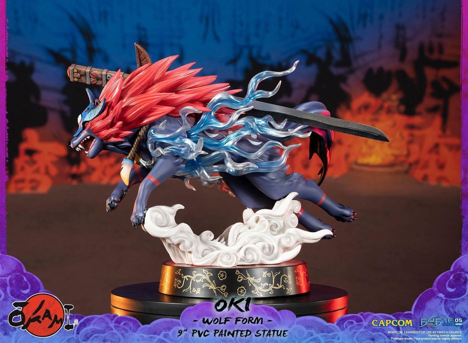 F4FOKAOWST Okami - Oki (Wolf Form) 9" PVC Statue - First 4 Figures - Titan Pop Culture