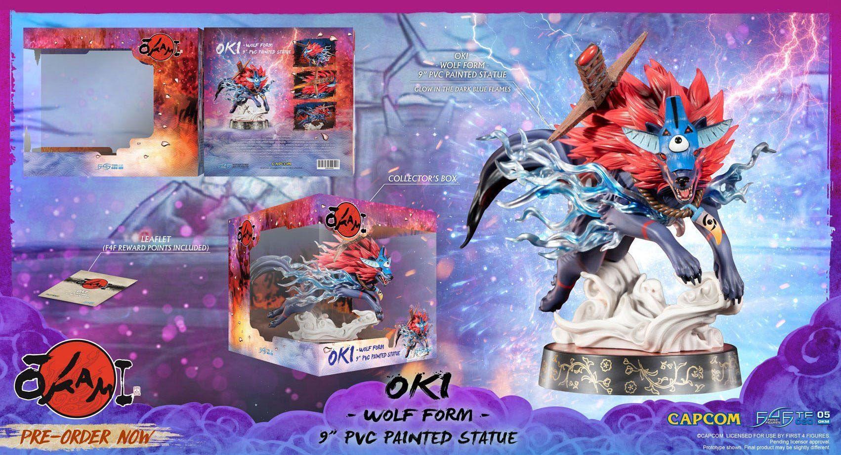 F4FOKAOWST Okami - Oki (Wolf Form) 9" PVC Statue - First 4 Figures - Titan Pop Culture