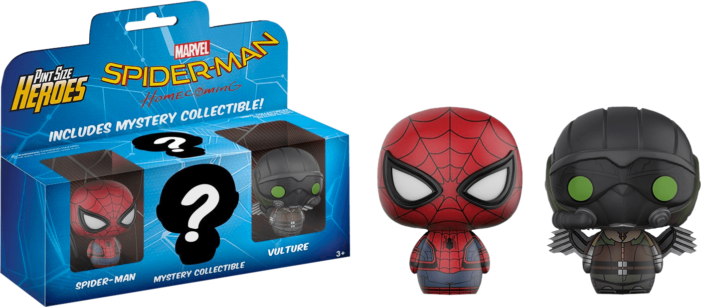 FUN13439 Spider-Man: Homecoming - Spider-Man, Vulture & Mystery Pint Size Heroes 3-Pack - Funko - Titan Pop Culture