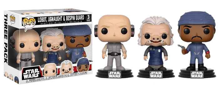 FUN14957 Star Wars - Lobot, Ugnaught, Bespin Guard US Exclusive Pop! Vinyl 3-Pack - Funko - Titan Pop Culture