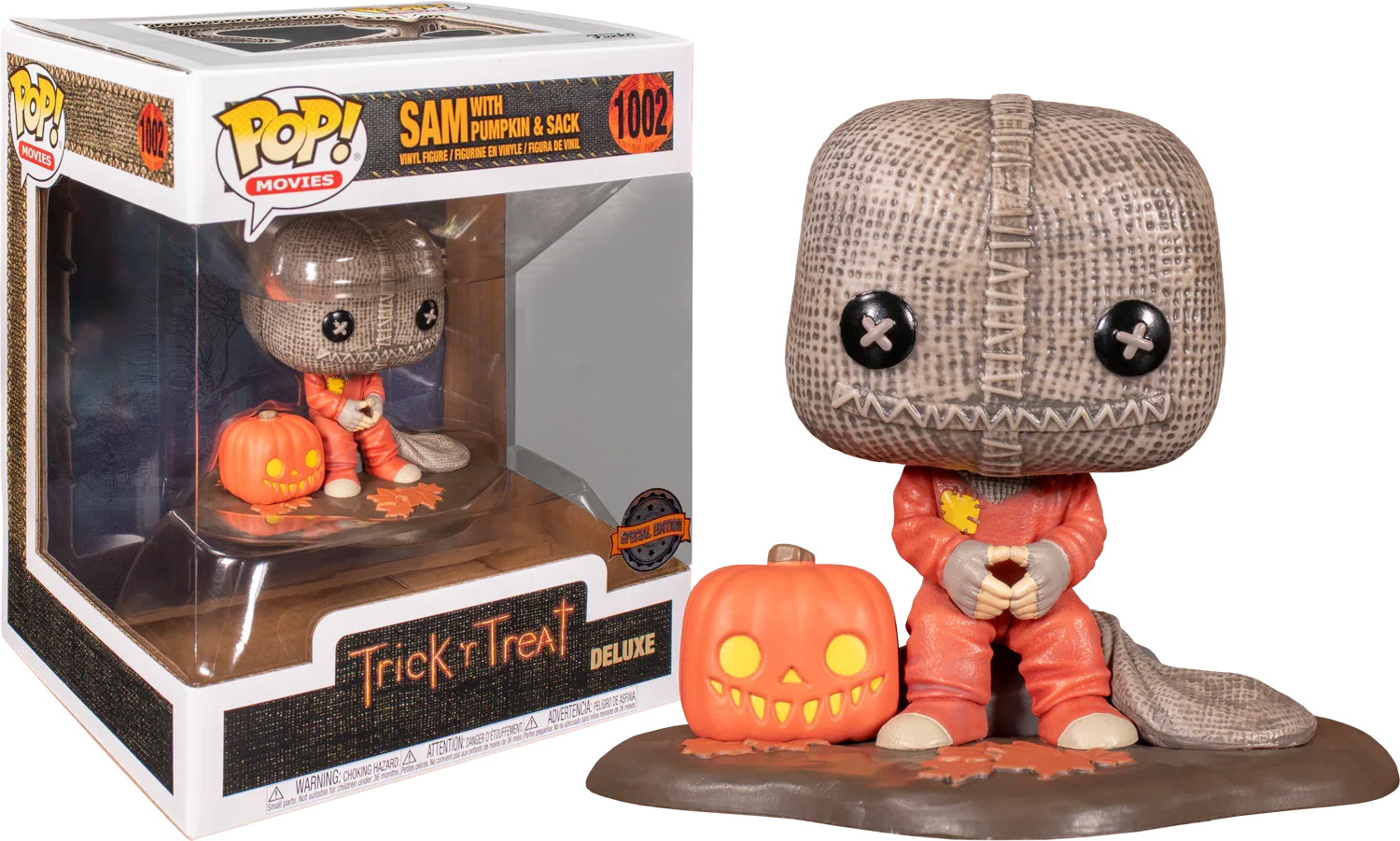 FUN36417 Trick 'R Treat - Sam with Pumpkin & Sack US Exclusive Pop! Deluxe [RS] - Funko - Titan Pop Culture