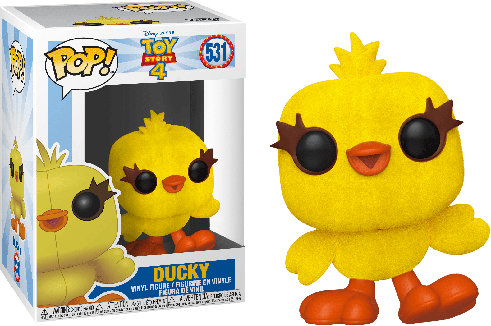 FUN37469 Toy Story 4 - Ducky Flocked US Exclusive Pop! Vinyl - Funko - Titan Pop Culture