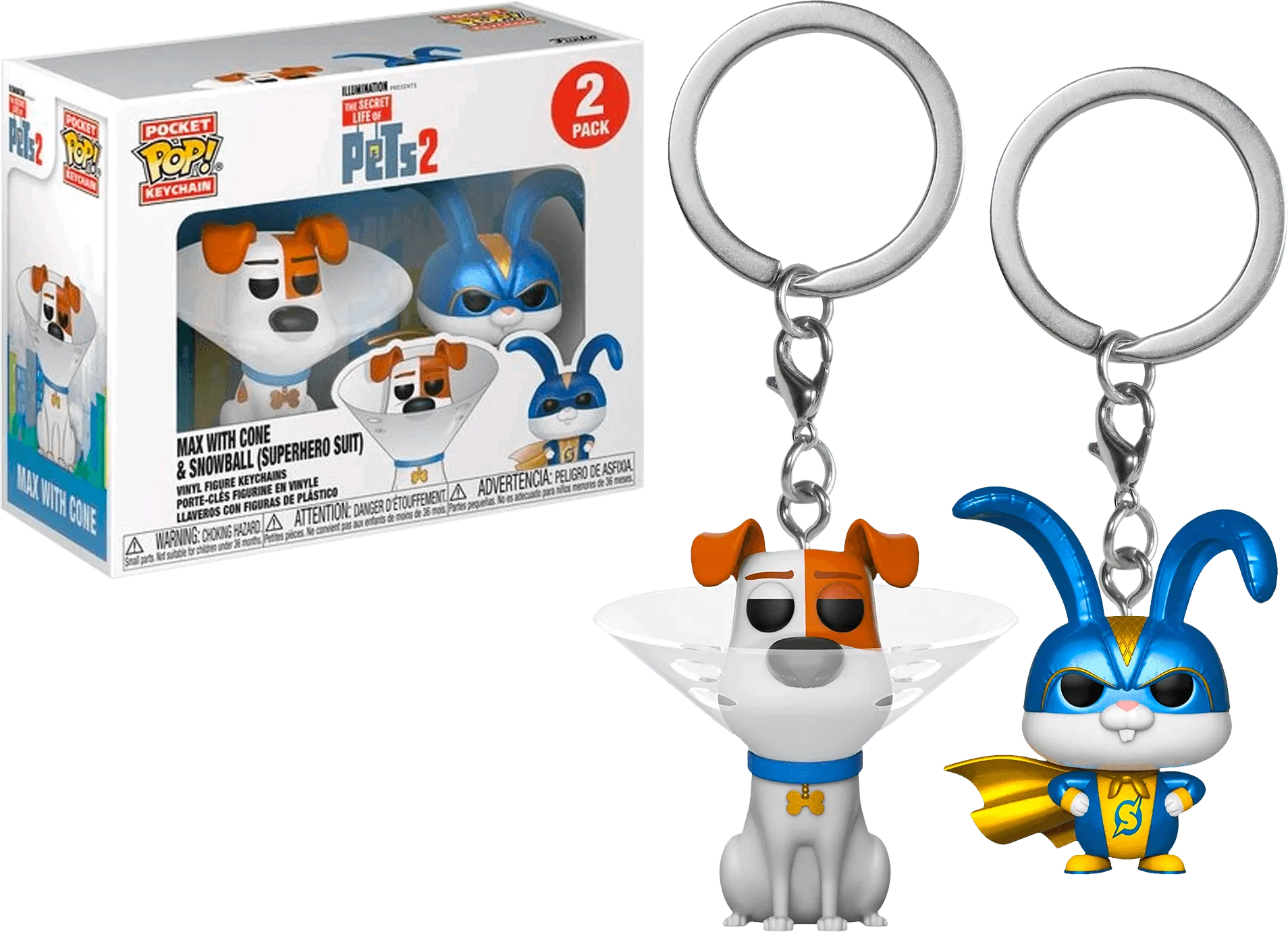 FUN39753 Secret Life of Pets 2 - Max & Snowball US Exclusive Pocket Pop! Keychain 2-pack - Funko - Titan Pop Culture