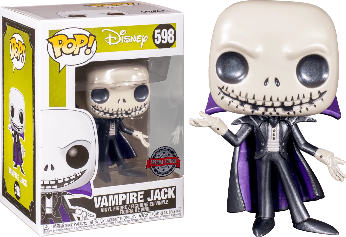 FUN44491 The Nightmare Before Christmas - Jack Vampire Metallic US Exclusive Pop! Vinyl - Funko - Titan Pop Culture