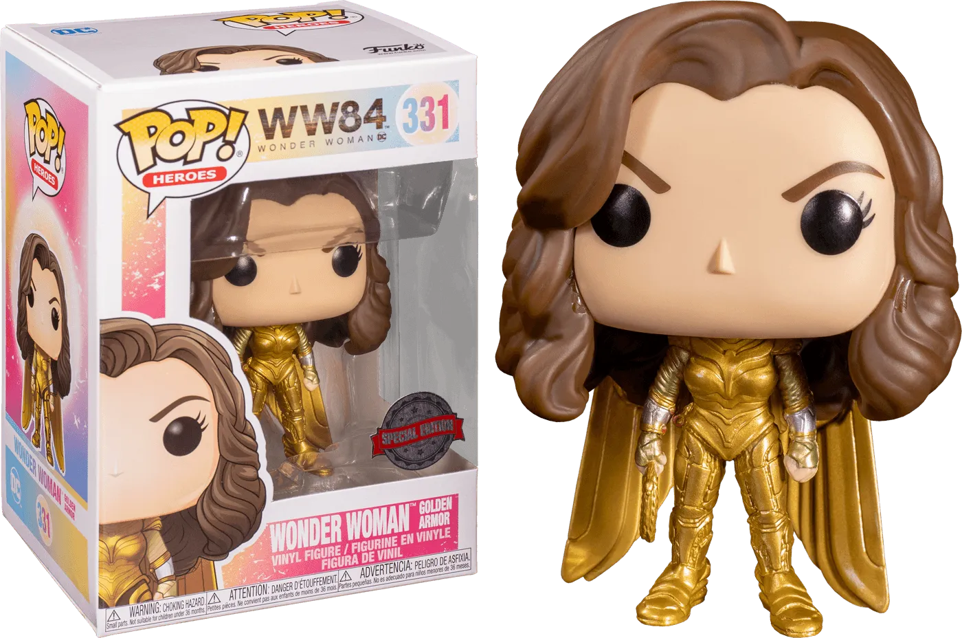 FUN46662 Wonder Woman: 1984 - Wonder Woman Gold No Helmet US Exclusive Pop! Vinyl [RS] - Funko - Titan Pop Culture