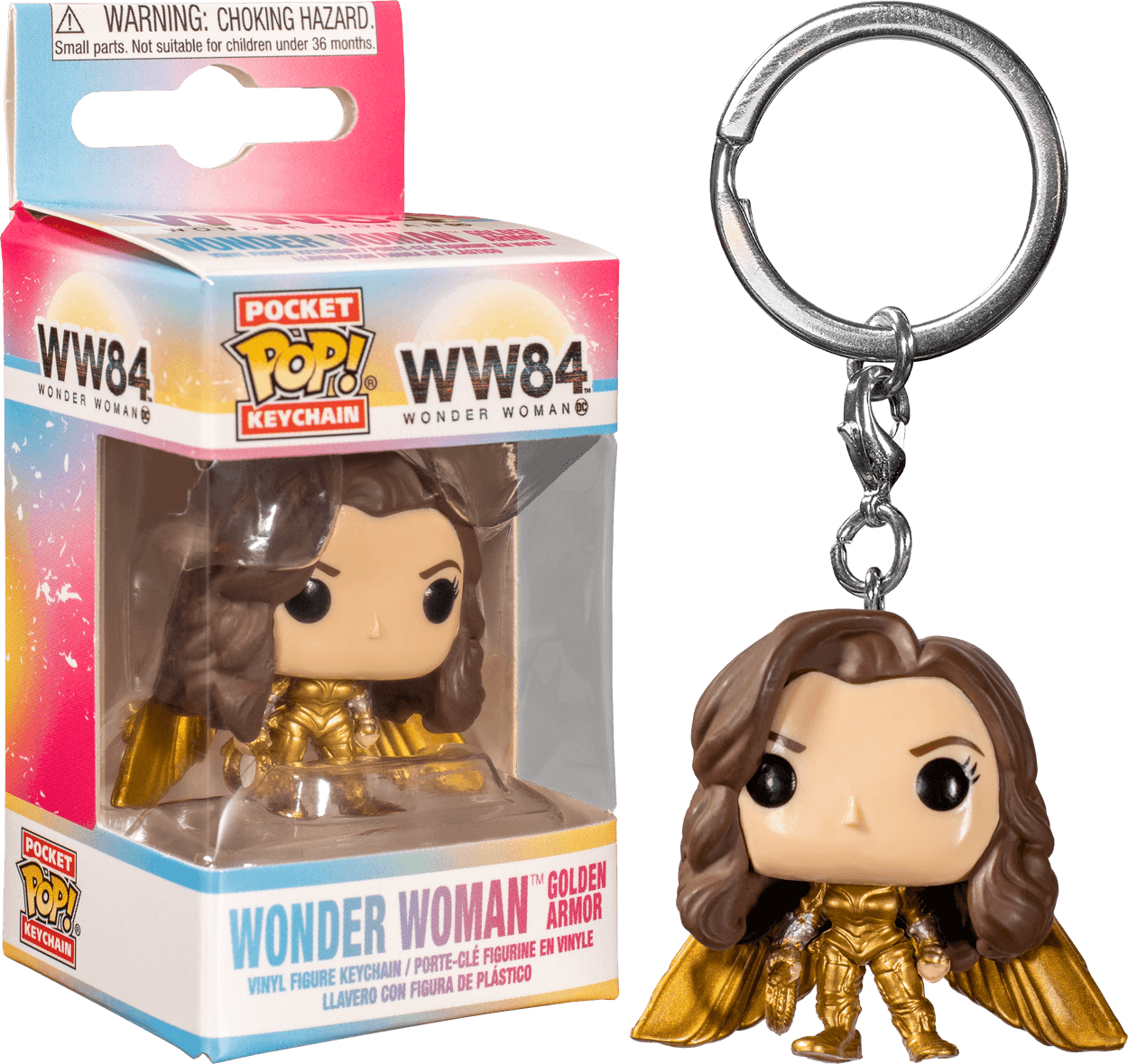 FUN46698 Wonder Woman: 1984 - Wonder Woman Gold No Helmet Pocket Pop! Keychain - Funko - Titan Pop Culture