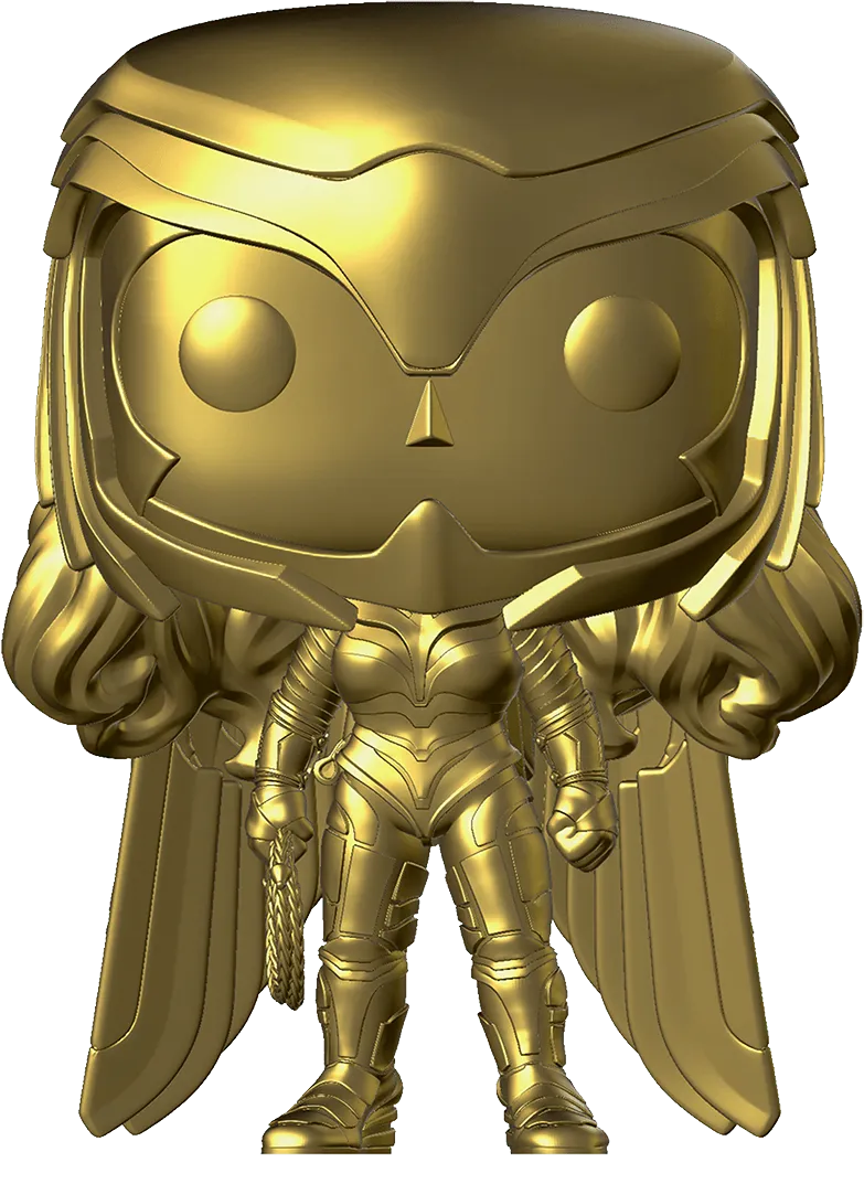 FUN47372 Wonder Woman: 1984 - Wonder Woman Power Pose Gold Chrome US Exclusive Pop! Vinyl [RS] - Funko - Titan Pop Culture
