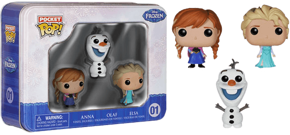 FUN4797 Frozen - Elsa, Anna & Olaf Pocket Pop! 3-Pack Tin - Funko - Titan Pop Culture