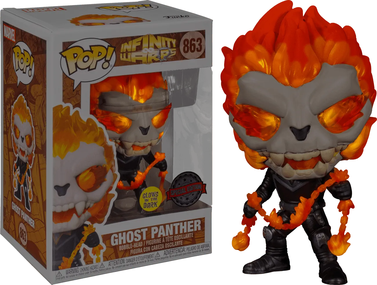 FUN52085 Infinity Warps - Ghost Panther Glow US Exclusive Pop! Vinyl [RS] - Funko - Titan Pop Culture