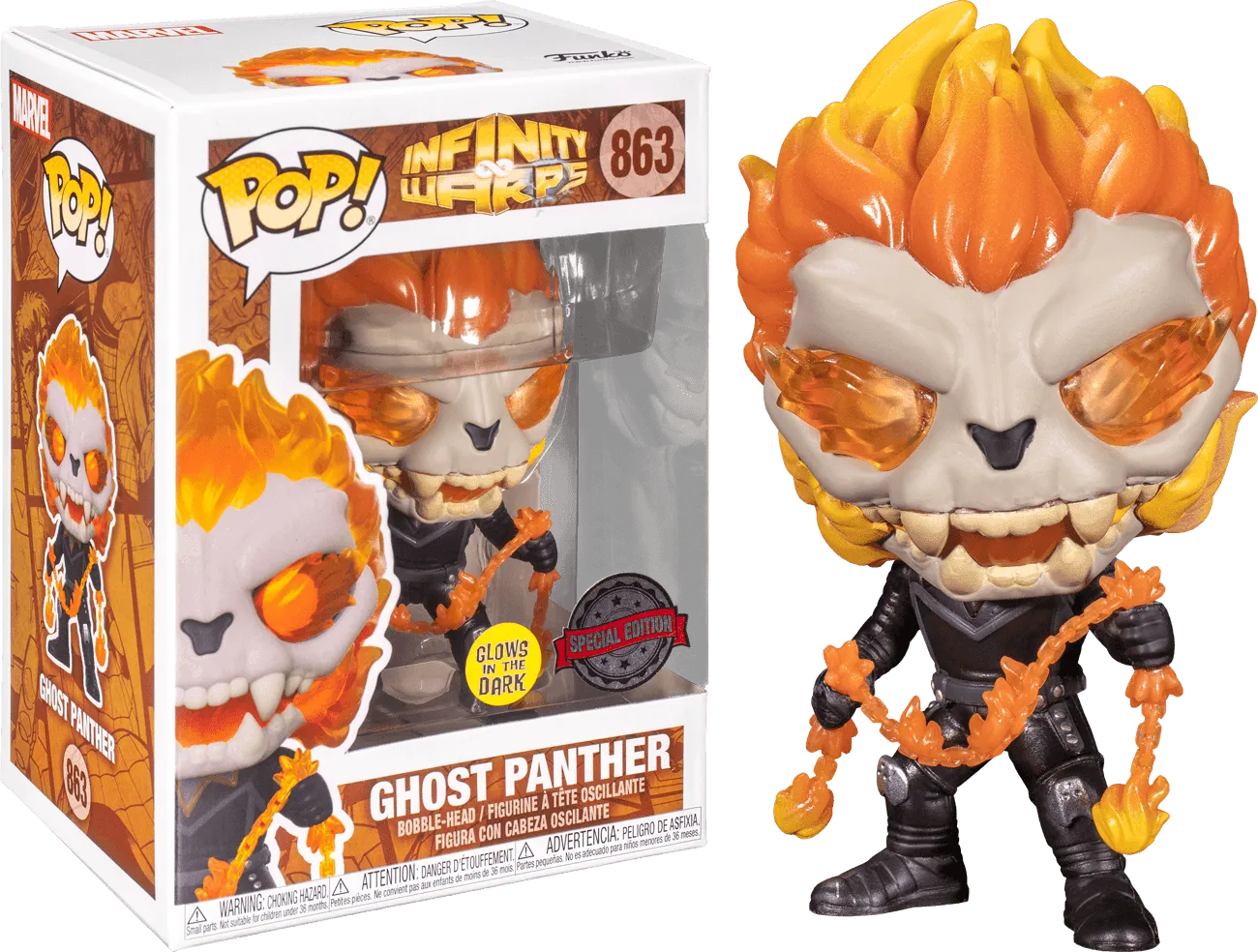 FUN52085 Infinity Warps - Ghost Panther Glow US Exclusive Pop! Vinyl [RS] - Funko - Titan Pop Culture