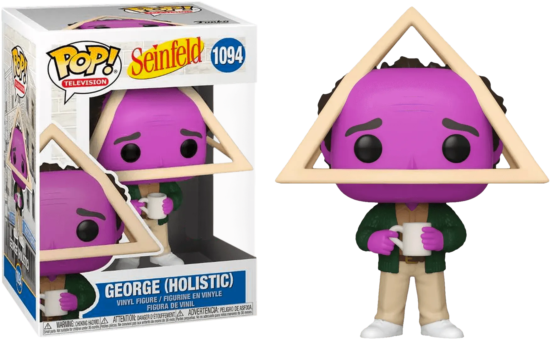 FUN54003 Seinfeld - George Holistic with Purple Face US Exclusive Pop! Vinyl [RS] - Funko - Titan Pop Culture