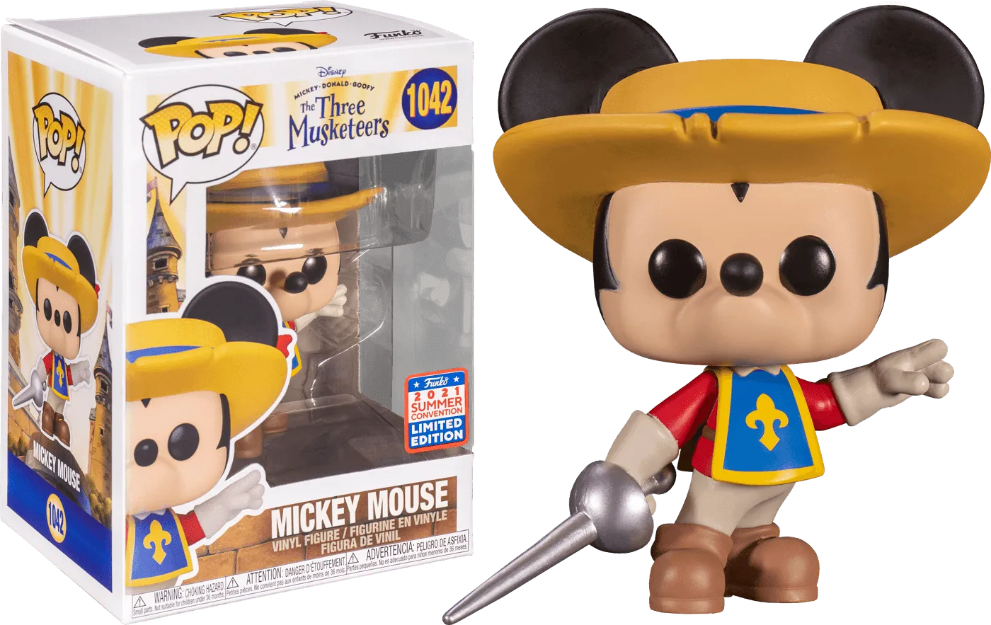 FUN55536 Disney's The Three Musketeers - Mickey Mouse SDCC 2021 US Exclusive Pop! Vinyl [RS] - Funko - Titan Pop Culture