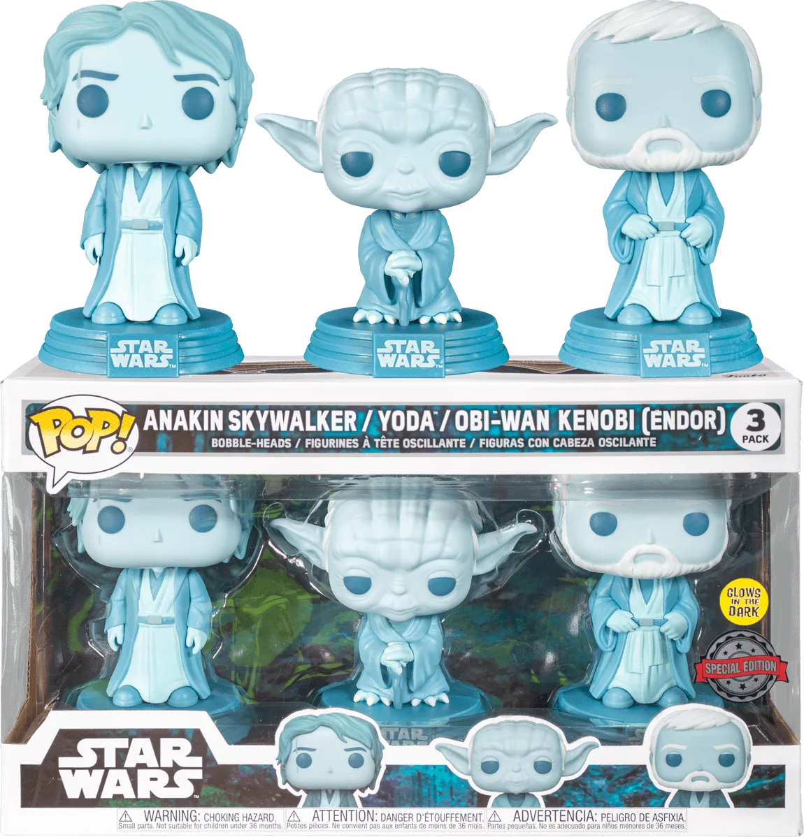 FUN55624 Star Wars - Across the Galaxy: Force Ghost Glow US Exclusive Pop! 3-pack [RS] - Funko - Titan Pop Culture