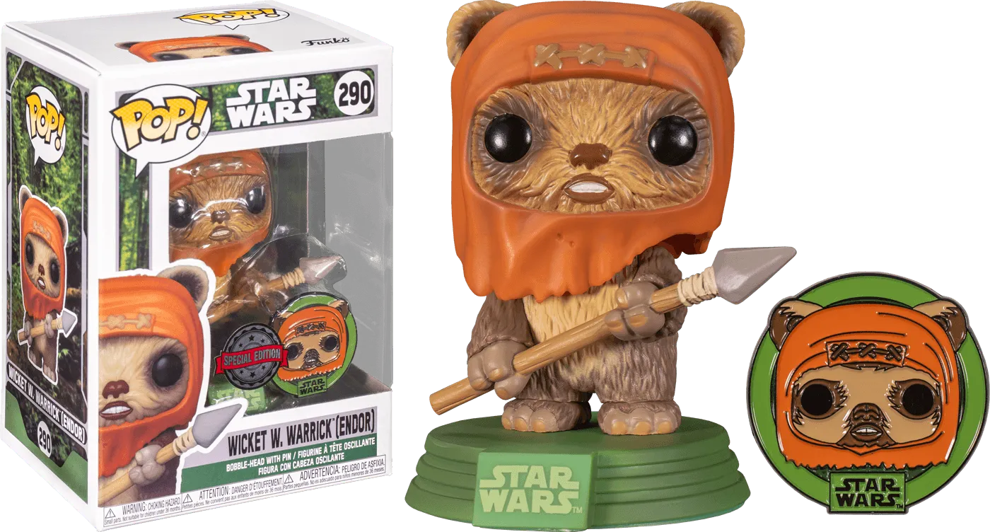 FUN55689 Star Wars: Across the Galaxy - Wicket US Exclusive Pop! Vinyl with Pin [RS] - Funko - Titan Pop Culture
