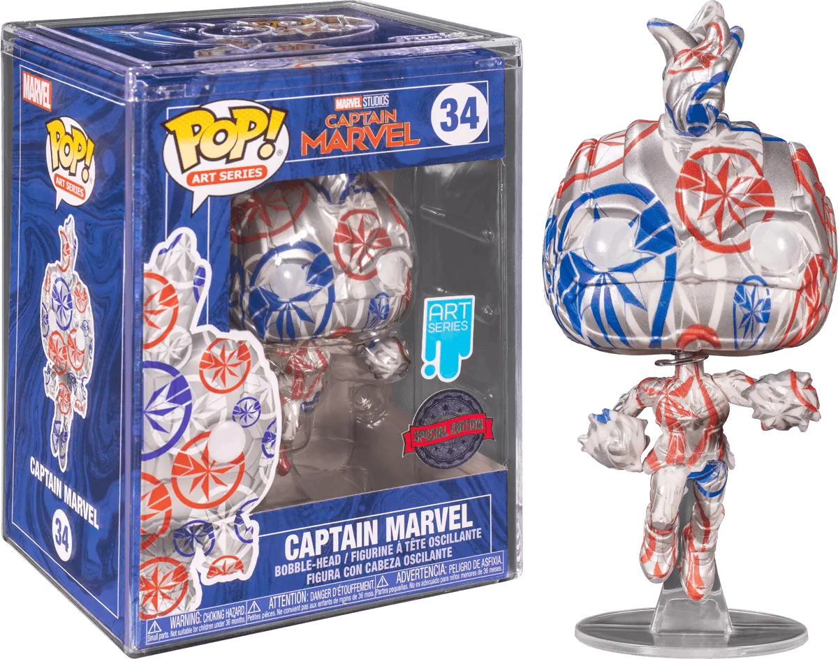 FUN56154 Captain Marvel - Patriotic Age (Artist) US Exclusive Pop! with Protector [RS] - Funko - Titan Pop Culture