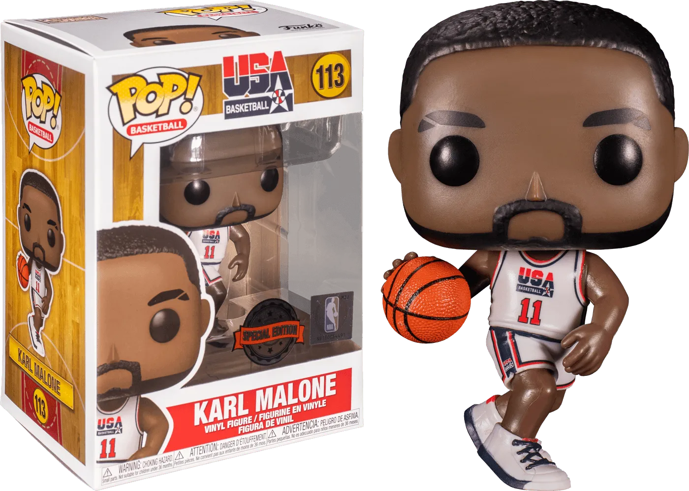 FUN56398 NBA: Legends - Karl Malone 92 Team USA White US Exclusive Pop! Vinyl [RS] - Funko - Titan Pop Culture