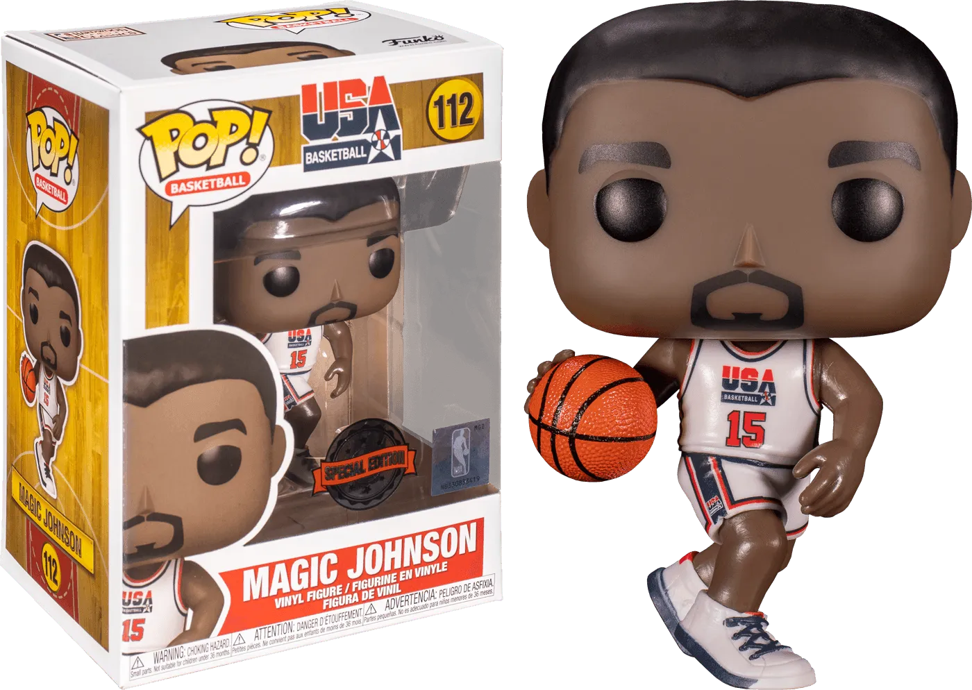 FUN56399 NBA: Legends - Magic Johnson (1992 Team USA White) Pop! Vinyl [RS] - Funko - Titan Pop Culture