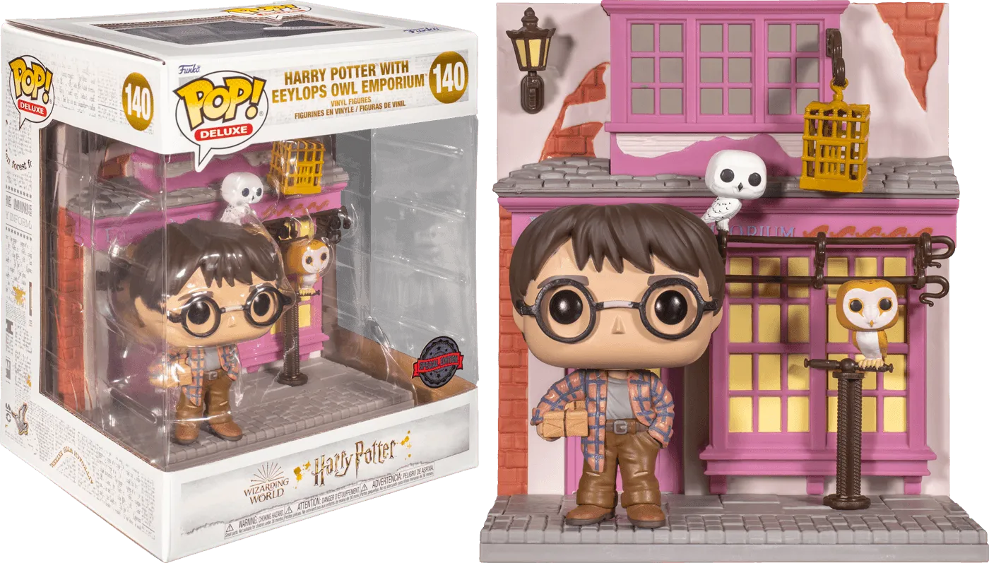 FUN58135 Harry Potter - Madam Malkin's Owl Emporium with Harry Diagon Alley US Exclusive Pop! Deluxe [RS] - Funko - Titan Pop Culture