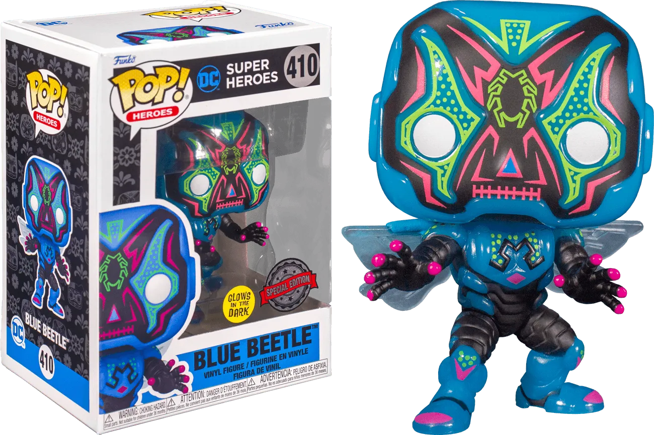 FUN59898 DC Comics - Blue Beetle Dia De Los DC Glow US Exclusive Pop! Vinyl [RS] - Funko - Titan Pop Culture