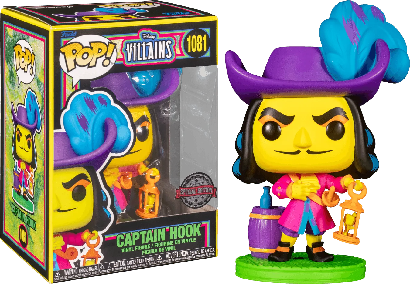 FUN60395 Disney Villains - Captain Hook Black Light US Exclusive Pop! Vinyl [RS] - Funko - Titan Pop Culture