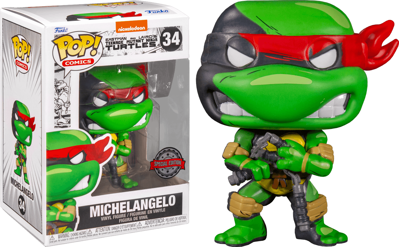 FUN60653 Teenage Mutant Ninja Turtles (Comic) - Michelangelo (with chase) US Exclusive Pop! Vinyl - Funko - Titan Pop Culture