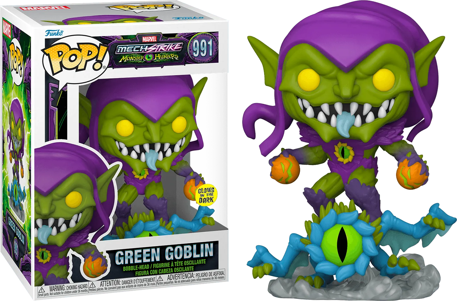 FUN63151 Marvel Mech Strike Monster Hunters - Green Goblin Glow US Exclusive Pop! Vinyl [RS] - Funko - Titan Pop Culture