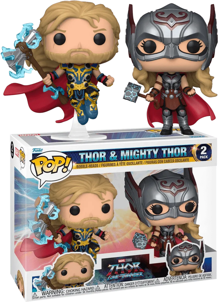 FUN63176 Thor 4: Love and Thunder - Thor & Mighty Thor Pop! 2Pk RS - Funko - Titan Pop Culture