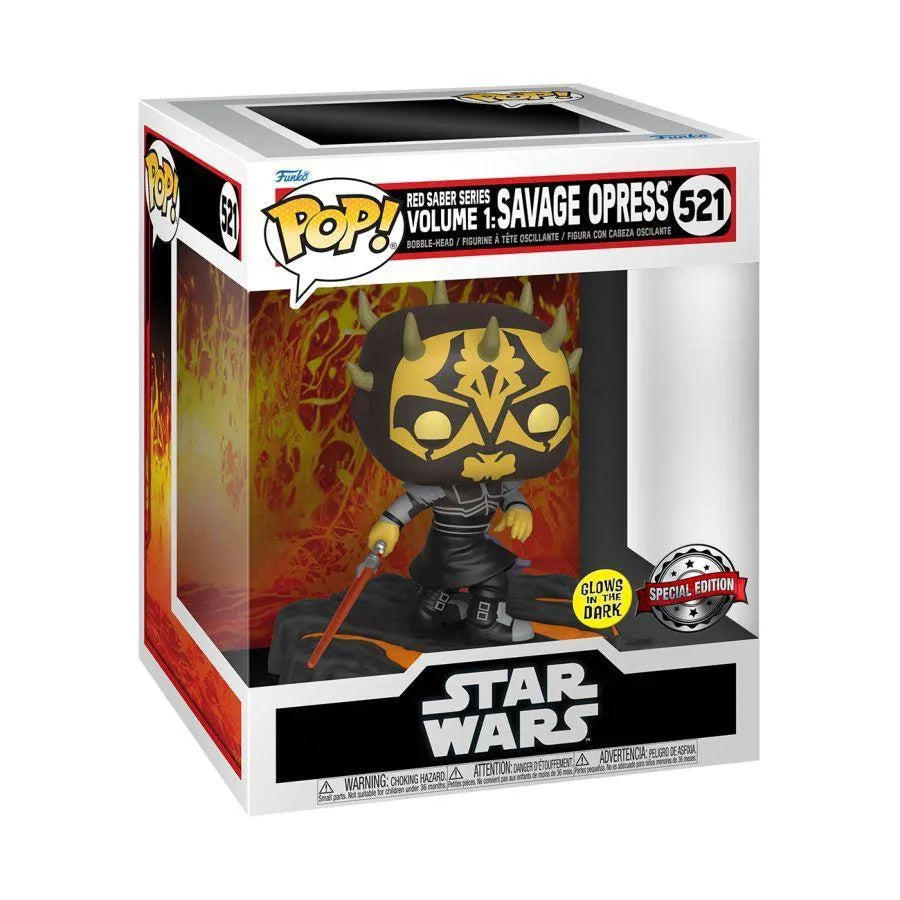 FUN63295 Star Wars - Red Saber Series: Savage Opress Glow US Exclusive Pop! Deluxe [RS] - Funko - Titan Pop Culture