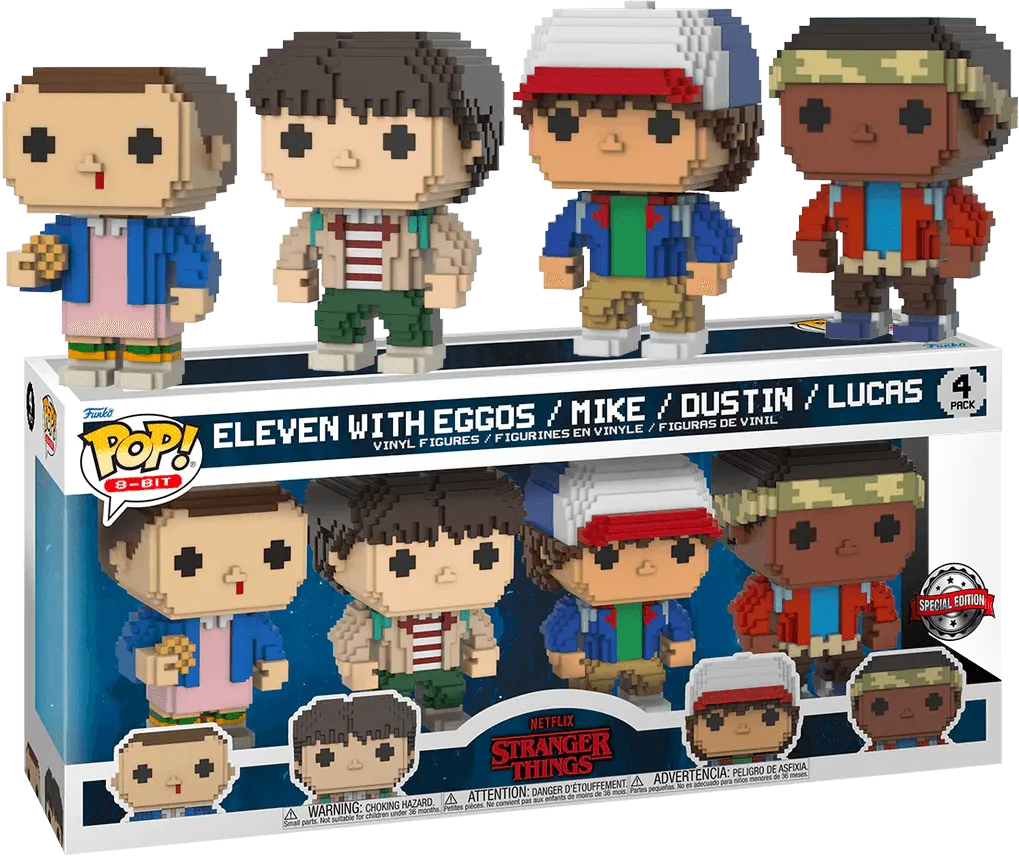 FUN63729 Stranger Things - 8-Bit Kids US Exclusive Pop! 4-Pack [RS] - Funko - Titan Pop Culture
