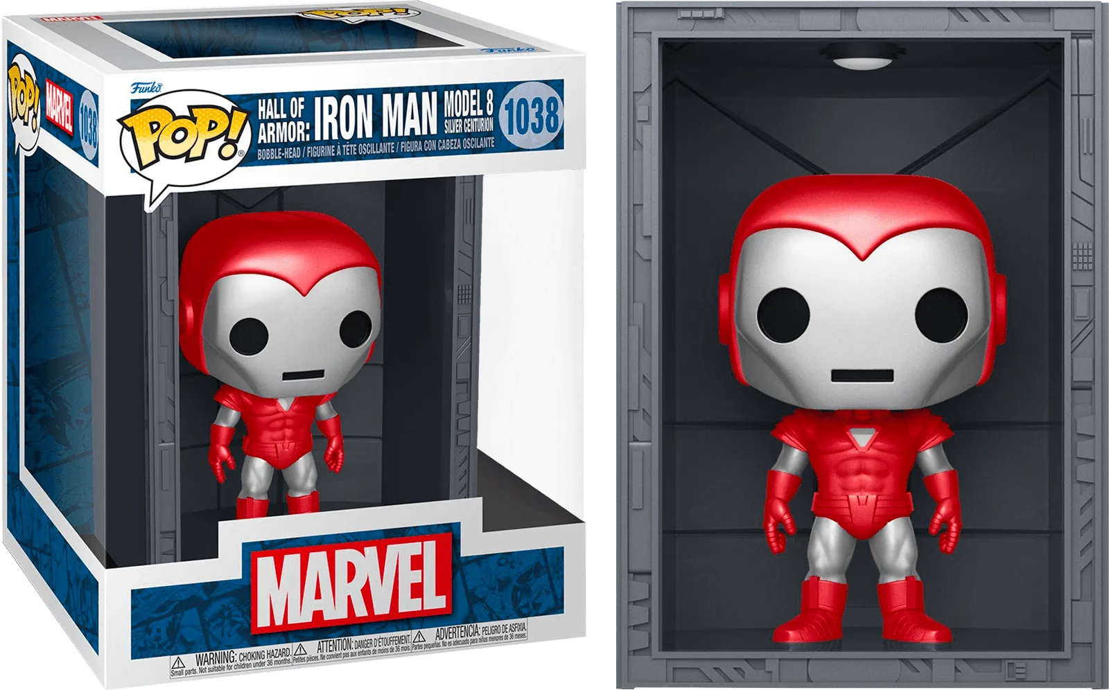 FUN64806 Marvel Comics - Hall of Armor: Iron Man Model 8 Silver Centurian Metallic Pop! Deluxe - Funko - Titan Pop Culture