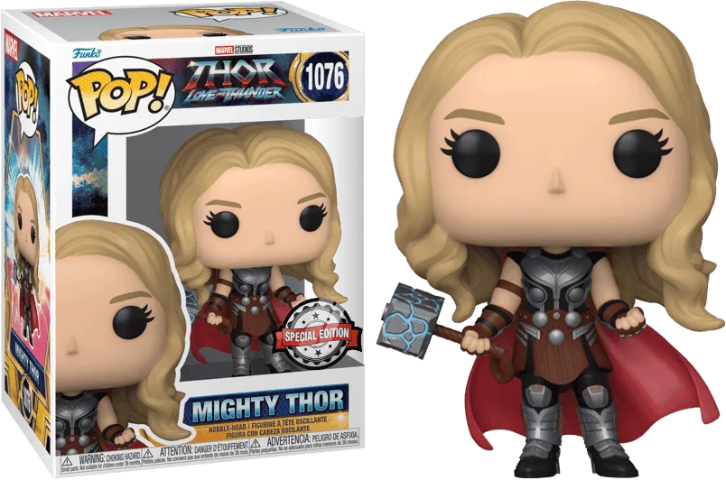 FUN65012 Thor 4: Love and Thunder - Mighty Thor without Helmet Metallic US Exclusive Pop! Vinyl [RS] - Funko - Titan Pop Culture