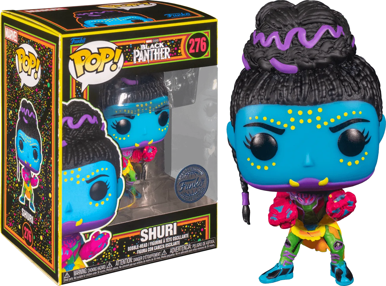 FUN66332 Marvel Comics - Shuri Black Light US Exclusive Pop! Vinyl [RS] - Funko - Titan Pop Culture