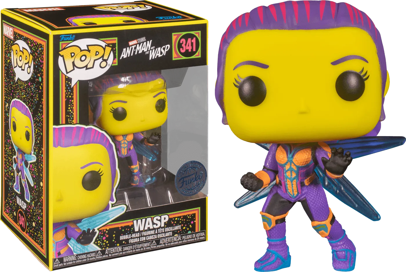 FUN66334 Marvel Comics - Wasp Black Light US Exclusive Pop! Vinyl [RS] - Funko - Titan Pop Culture