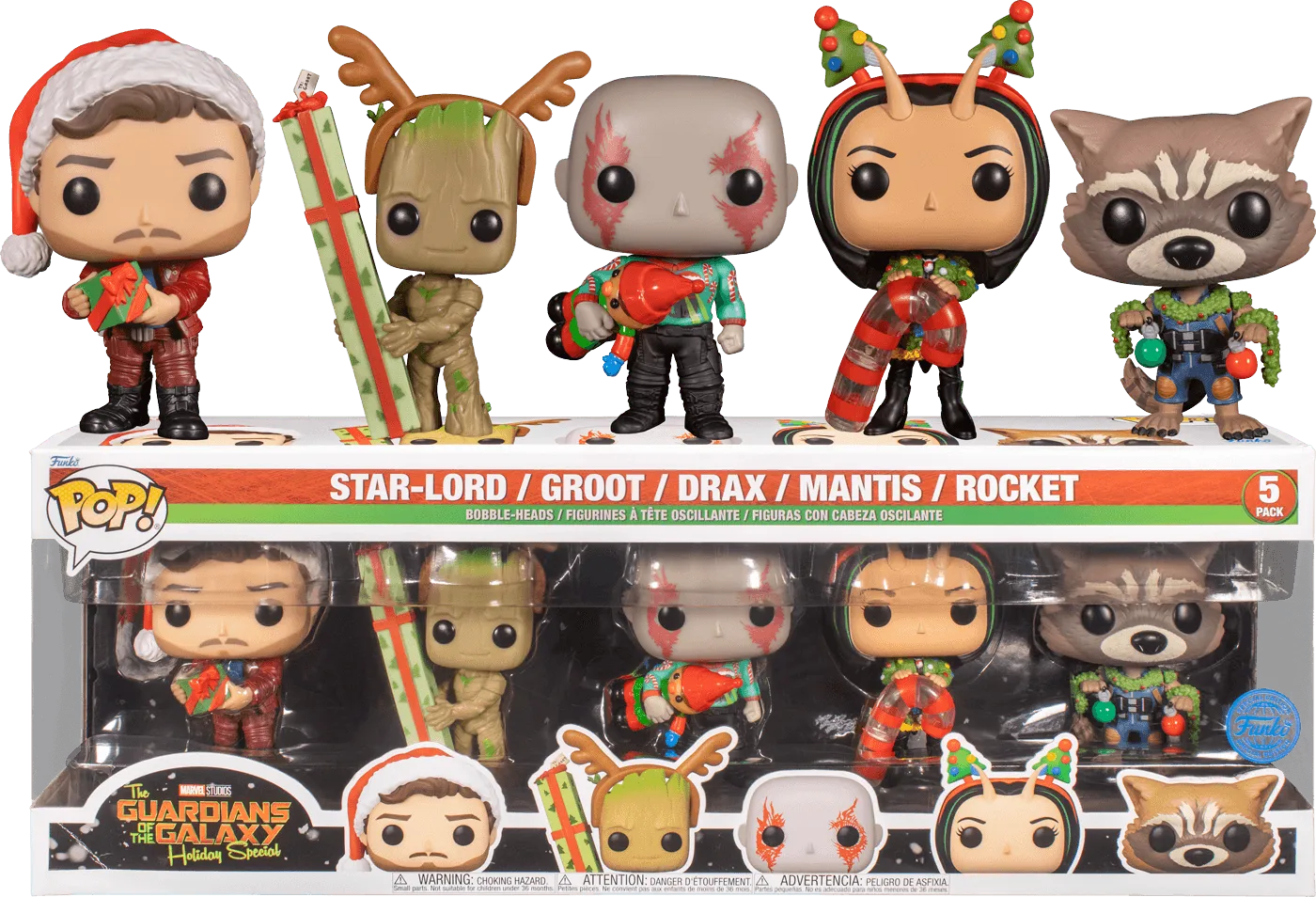 FUN66345 Guardians of the Galaxy Holiday Special - US Exclusive Pop! Vinyl 5-Pack [RS] - Funko - Titan Pop Culture
