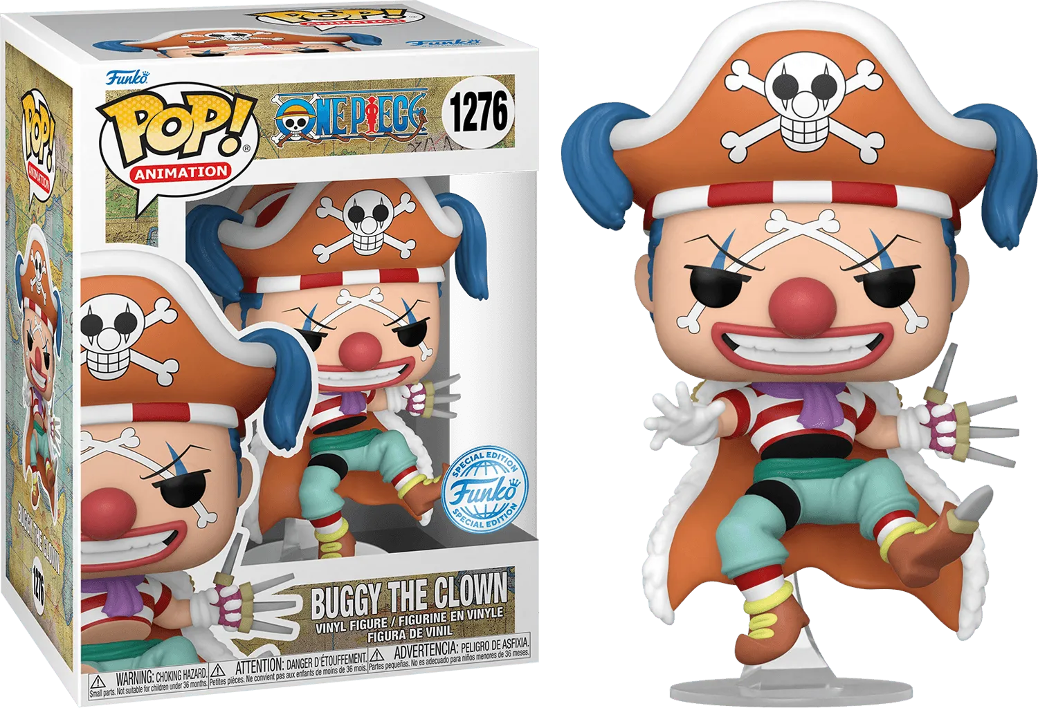 FUN66428 One Piece - Buggy the Clown US Exclusive Pop! Vinyl [RS] - Funko - Titan Pop Culture