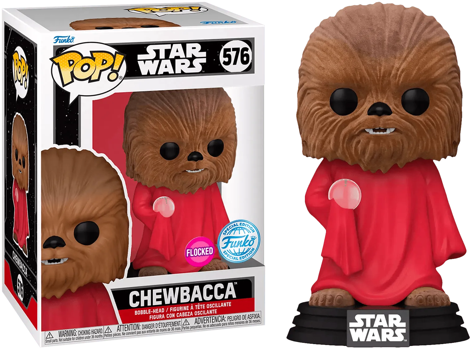 FUN66485 Star Wars - Chewbacca with Robe Flocked US Exclusive Pop! Vinyl [RS] - Funko - Titan Pop Culture