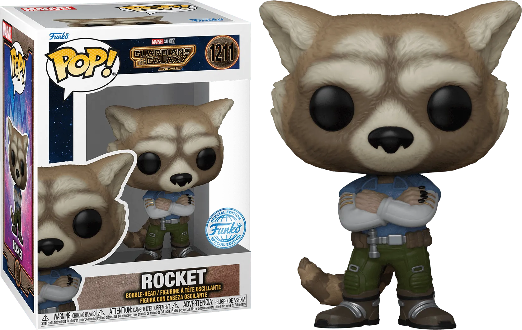 FUN67514 Guardians of the Galaxy 3 - Rocket US Exclusive Pop! Vinyl [RS] - Funko - Titan Pop Culture