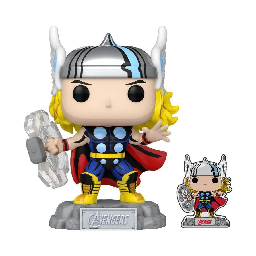 FUN69061 Marvel Comics - Thor Avengers 60th US Exclusive Pop! Vinyl with Pin [RS] - Funko - Titan Pop Culture