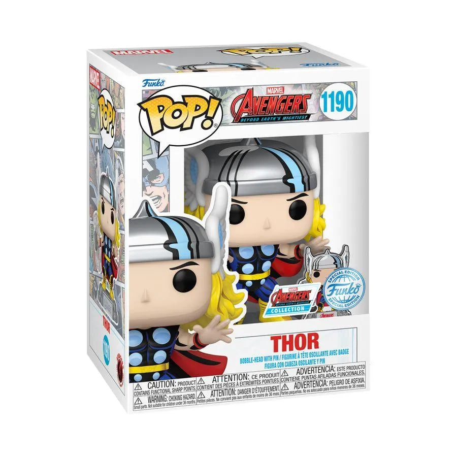 FUN69061 Marvel Comics - Thor Avengers 60th US Exclusive Pop! Vinyl with Pin [RS] - Funko - Titan Pop Culture