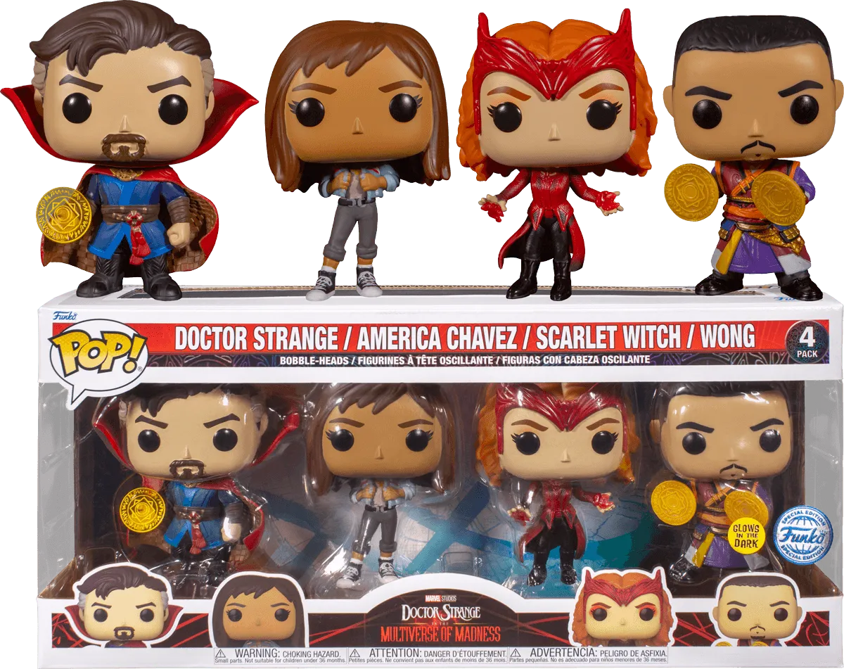 FUN69117 Doctor Strange 2: Multiverse of Madness - US Exclusive Pop! 4-Pack [RS] - Funko - Titan Pop Culture