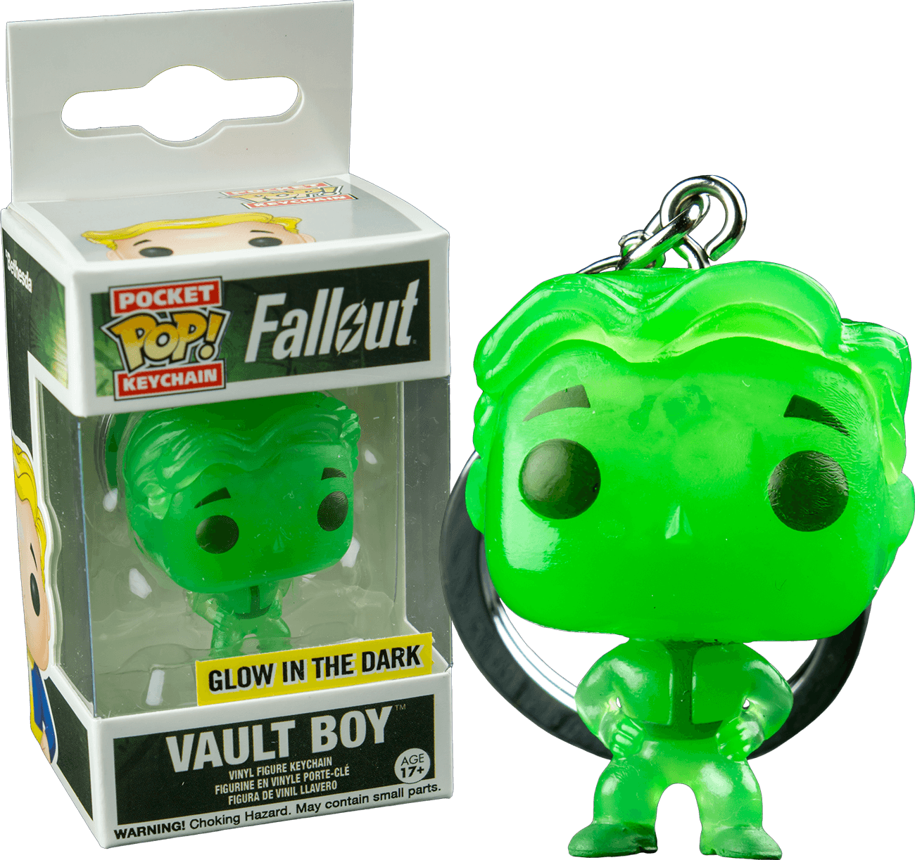 FUN9431 Fallout - Vault Boy Green Glow in the Dark US Exclusive Pocket Pop! Keychain - Funko - Titan Pop Culture