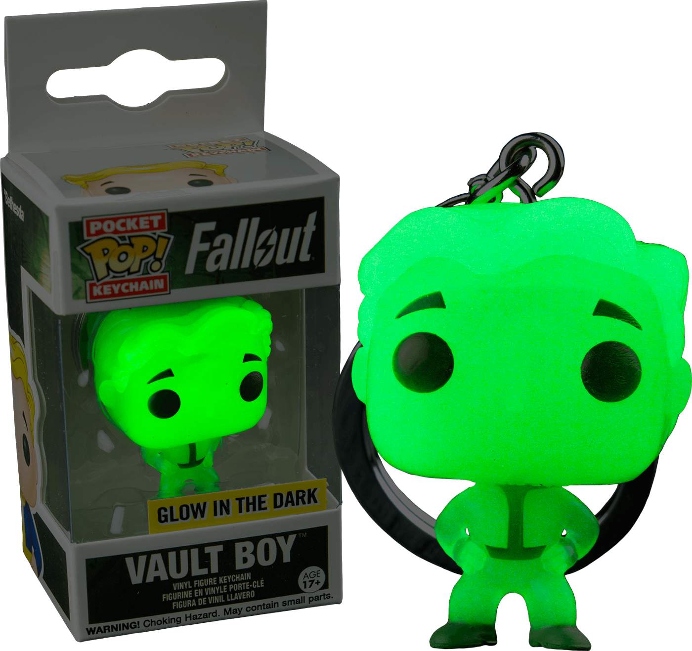 FUN9431 Fallout - Vault Boy Green Glow in the Dark US Exclusive Pocket Pop! Keychain - Funko - Titan Pop Culture
